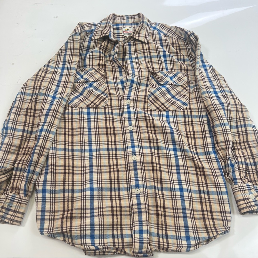 Durf Pendleton men’a flannel beige shirt S m102-13